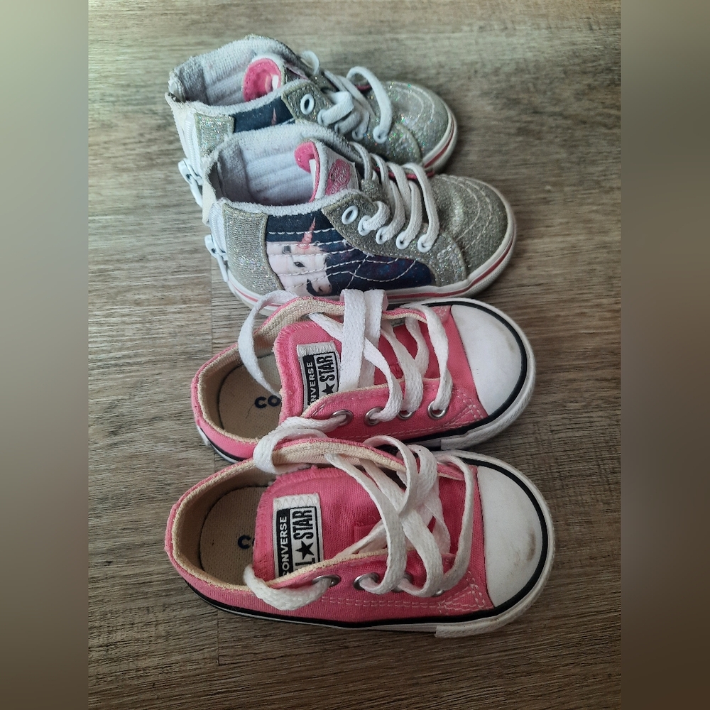 Converse Kids' Pink and Gray Sneakers